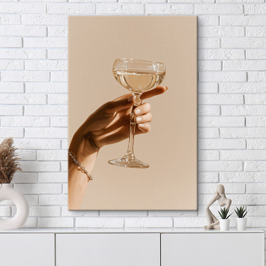 Hand holding a glass of wine