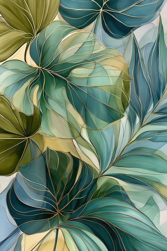 Lush leaves in calming colors Lush leaves in calming colors