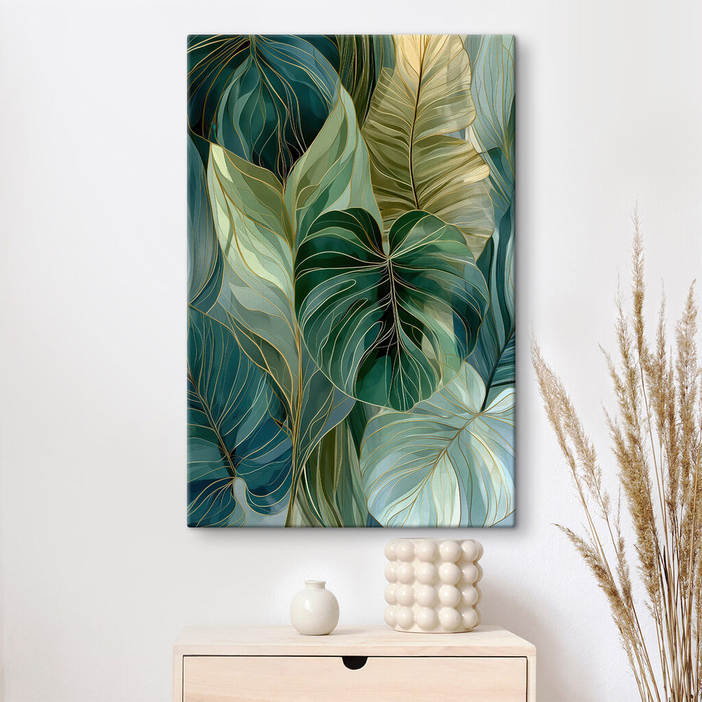Vibrant green leaf patterns intertwined Vibrant green leaf patterns intertwined