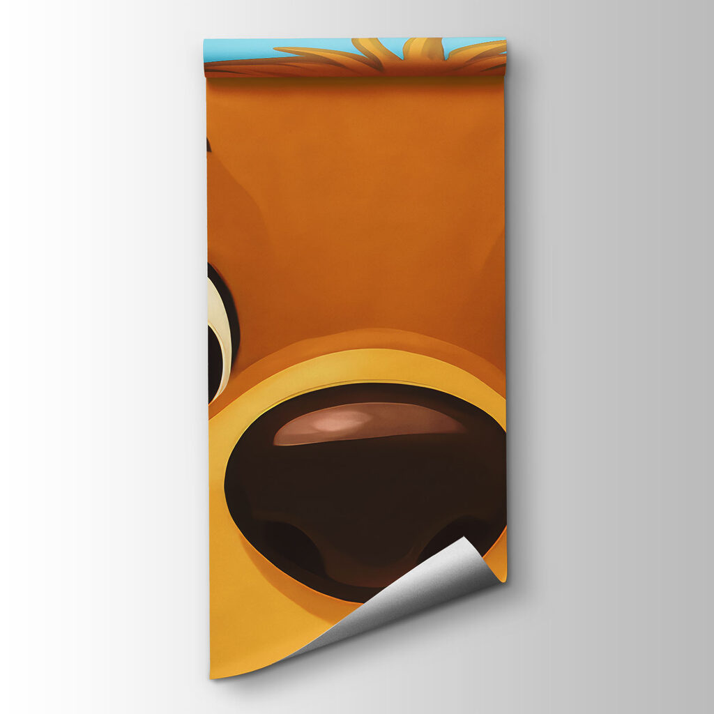 Cartoon bear with bees flying around it