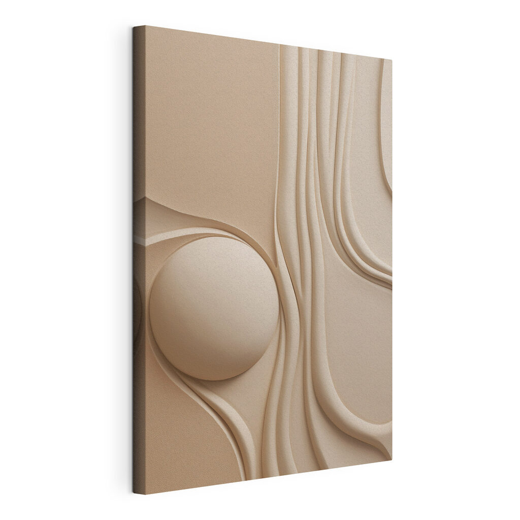 White sphere on a beige surface White sphere on a beige surface