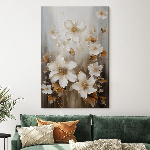 Painting of white flowers Painting of white flowers