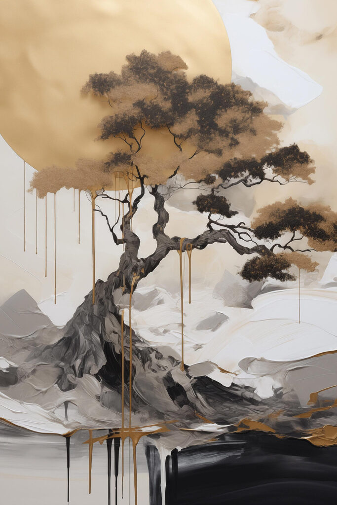 Majestic tree against a serene backdrop Majestic tree against a serene backdrop