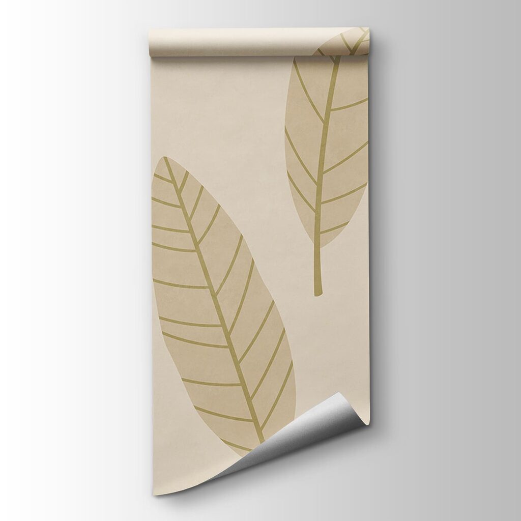 Pattern of leaves on a white background