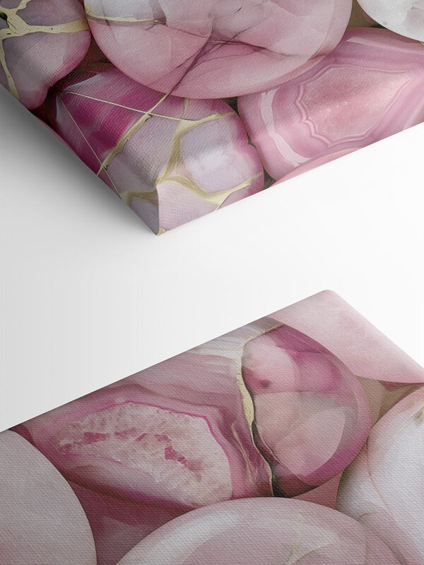 Group of pink and white oval shaped stones Group of pink and white oval shaped stones