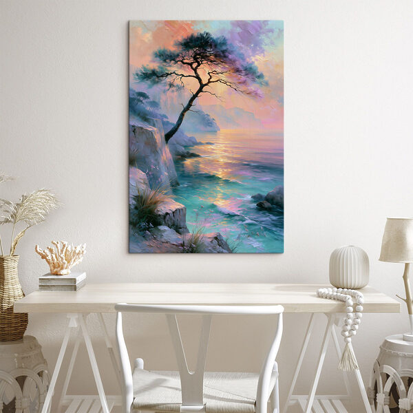 Tree on a cliff by the water Tree on a cliff by the water