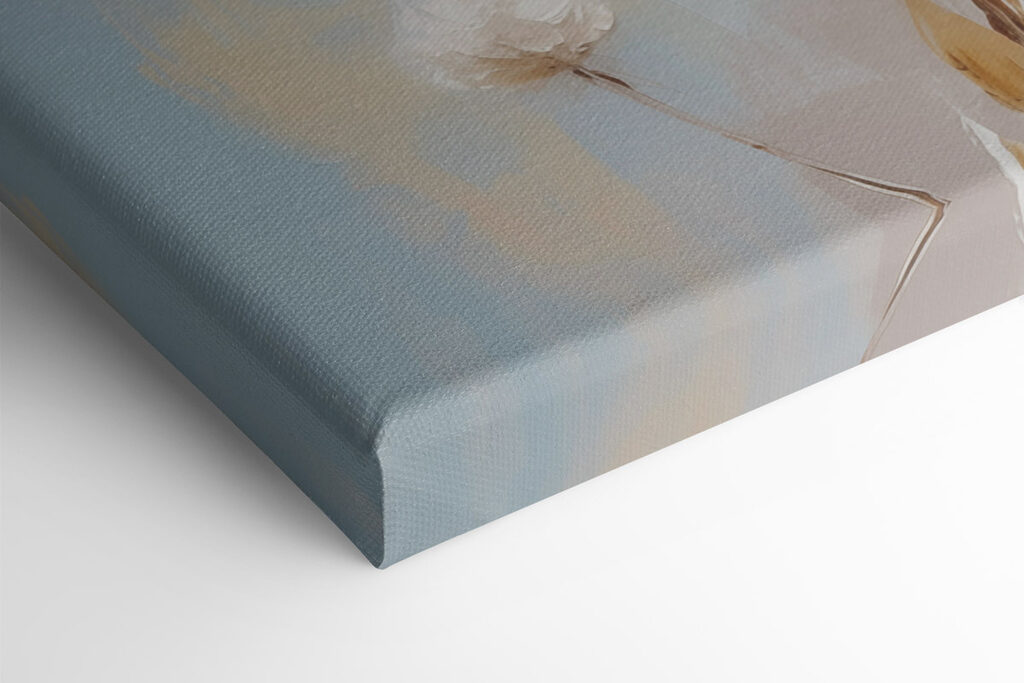 Painting of flowers on a blue background