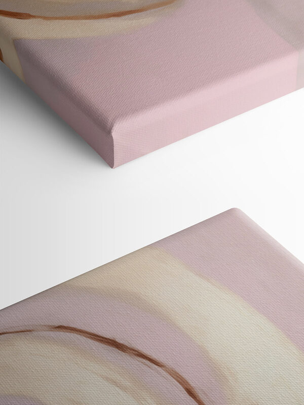 Painting of circles on a pink background