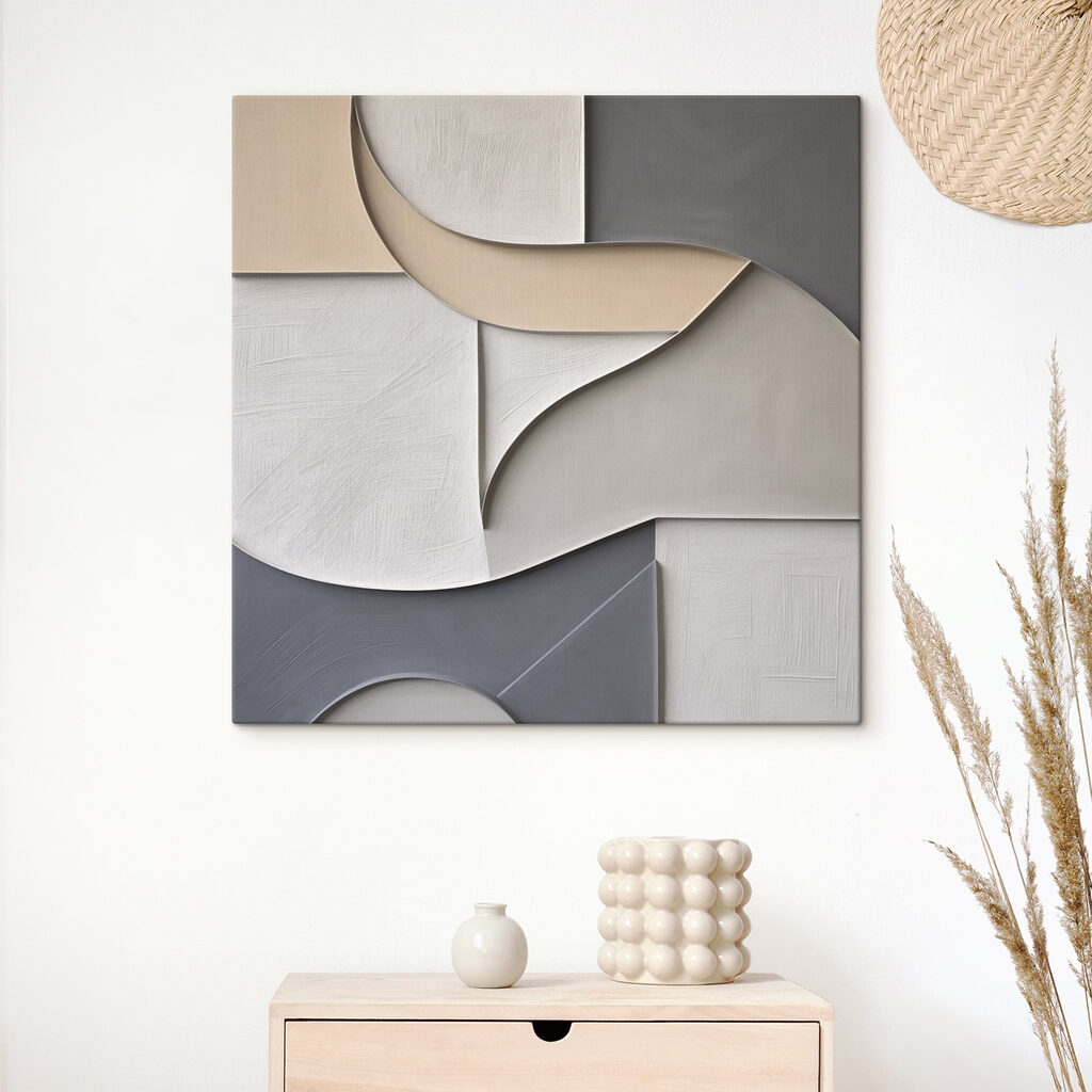 Wall art with a curved design
