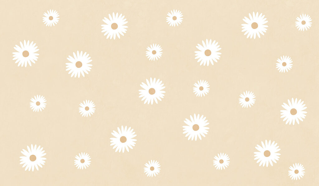 White flowers on a beige background