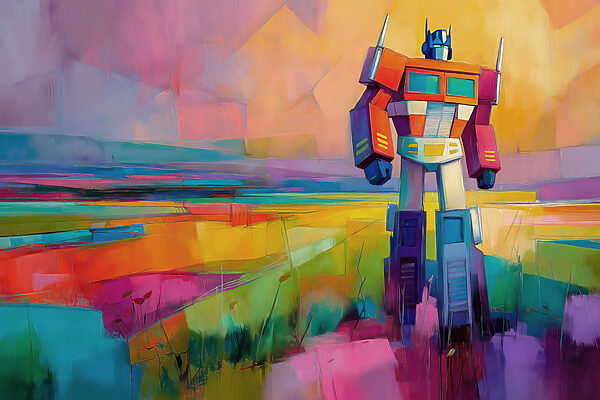 Colorful painting of a robot Colorful painting of a robot