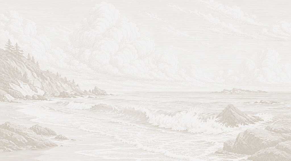 Drawing of a beach with waves Drawing of a beach with waves