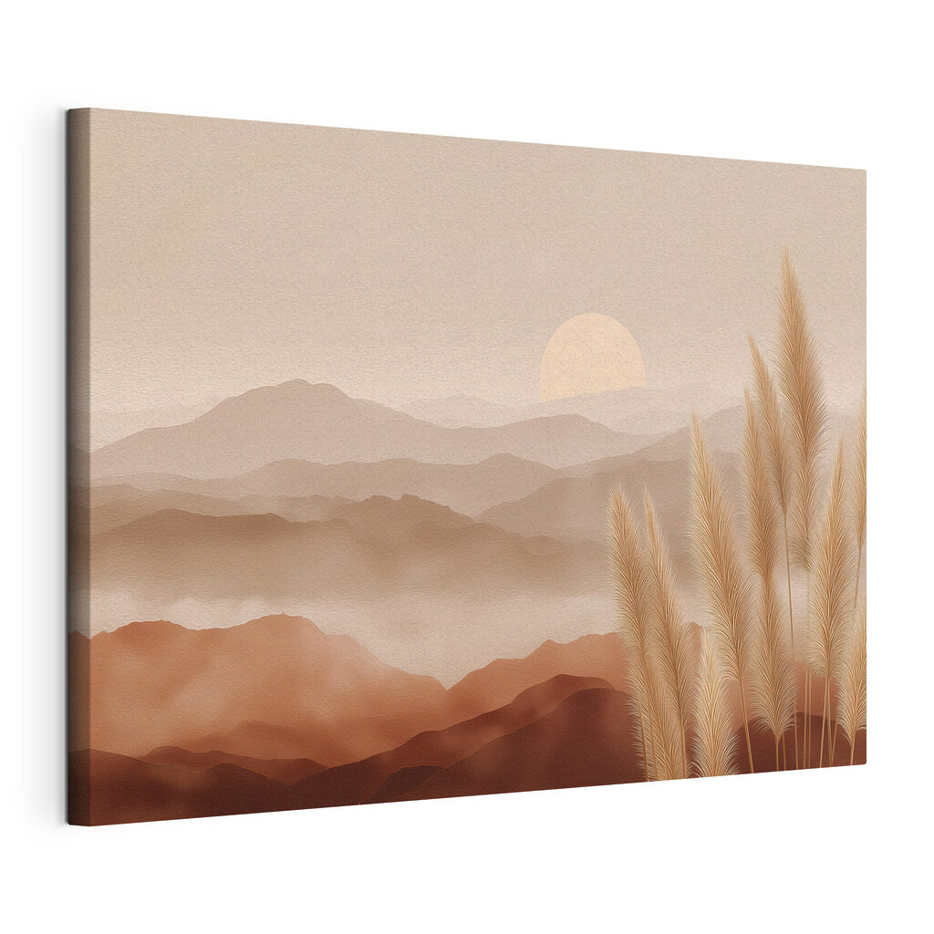 Landscape with mountains and grass