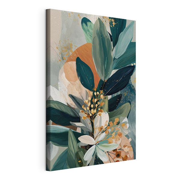Painting of leaves and flowers