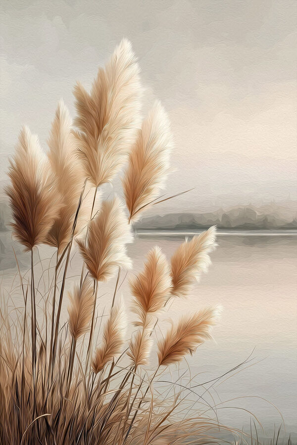 Gentle grasses by the water's edge