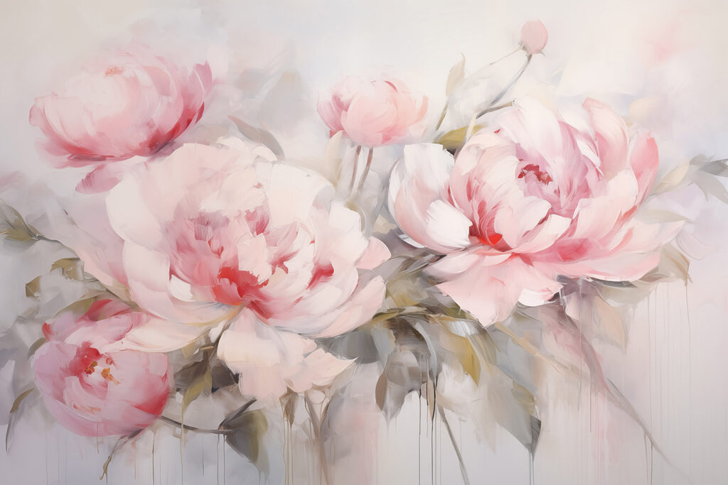 Painting of pink flowers Painting of pink flowers