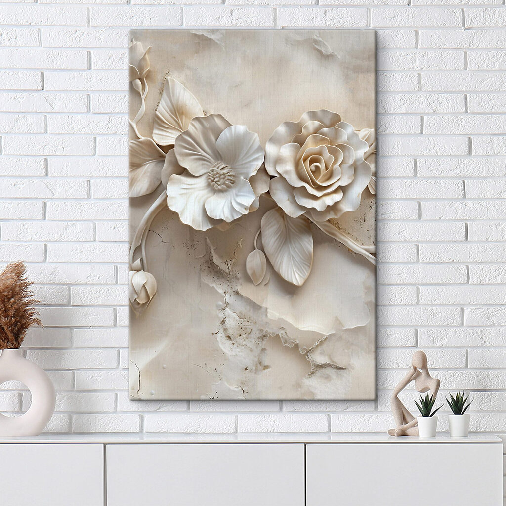 Delicate floral design in neutral tones