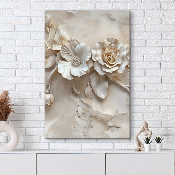 Delicate floral design in neutral tones