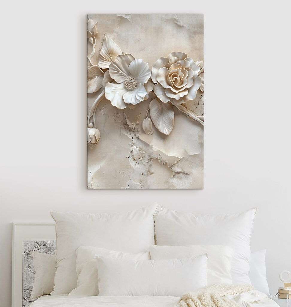 Delicate floral design in neutral tones