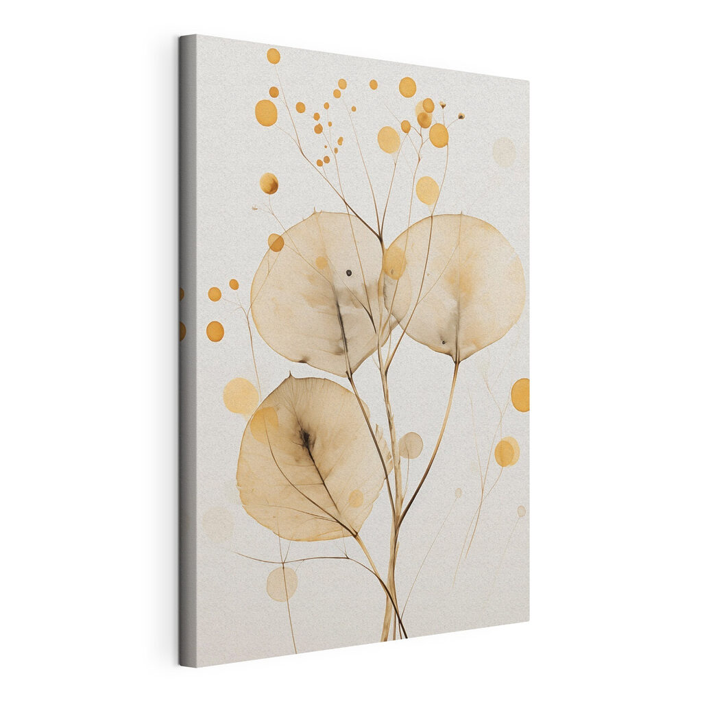 Delicate leaves with soft circular accents