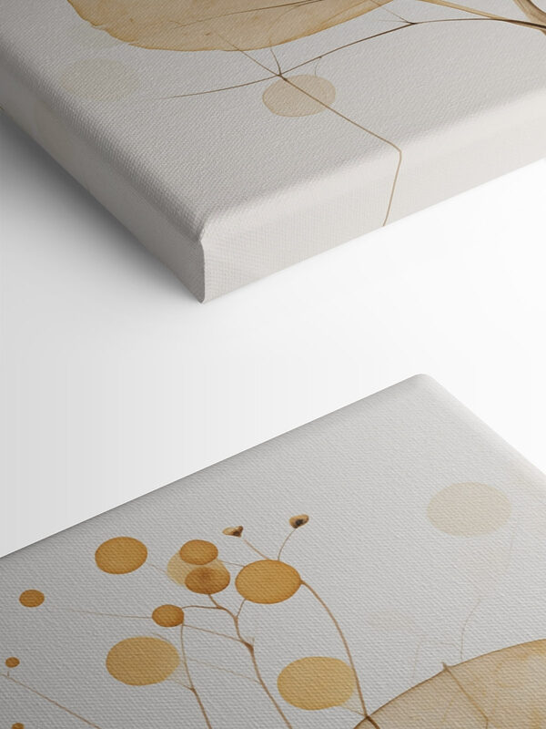 Delicate leaves with soft circular accents