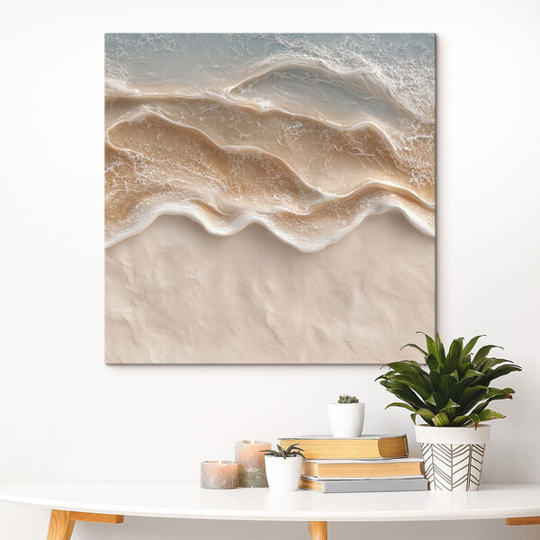 Gentle waves caressing sandy shore