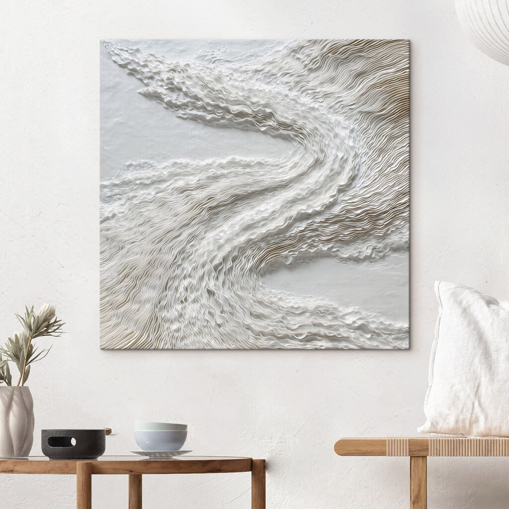 White surface with wavy lines White surface with wavy lines