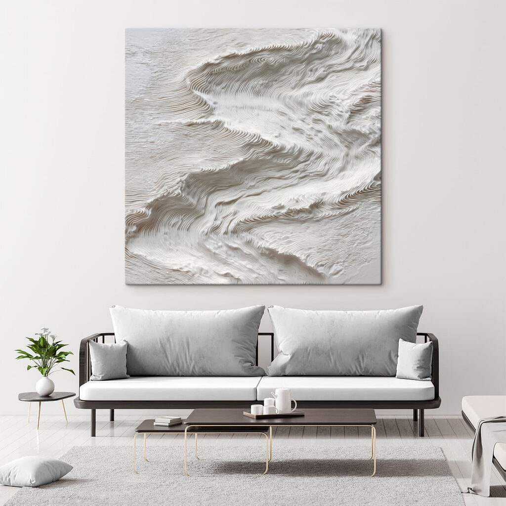White surface with wavy lines White surface with wavy lines