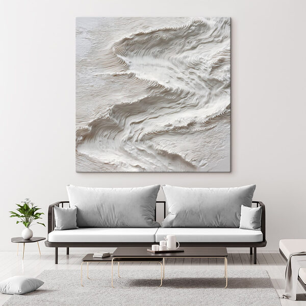 White surface with wavy lines White surface with wavy lines
