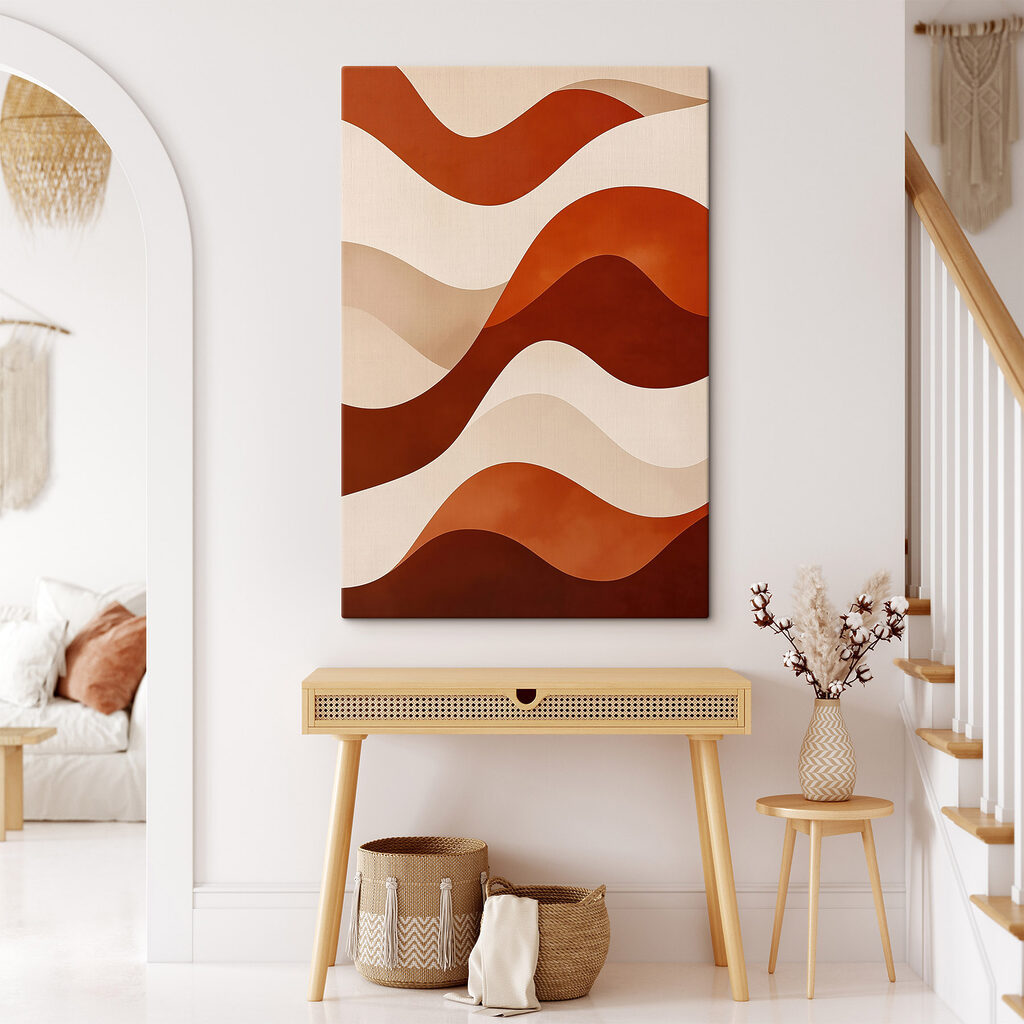 Brown and white wavy pattern