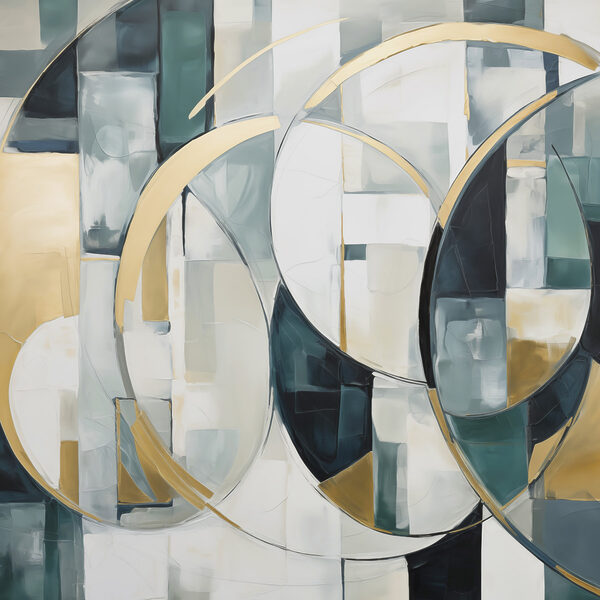 Painting of circles and squares