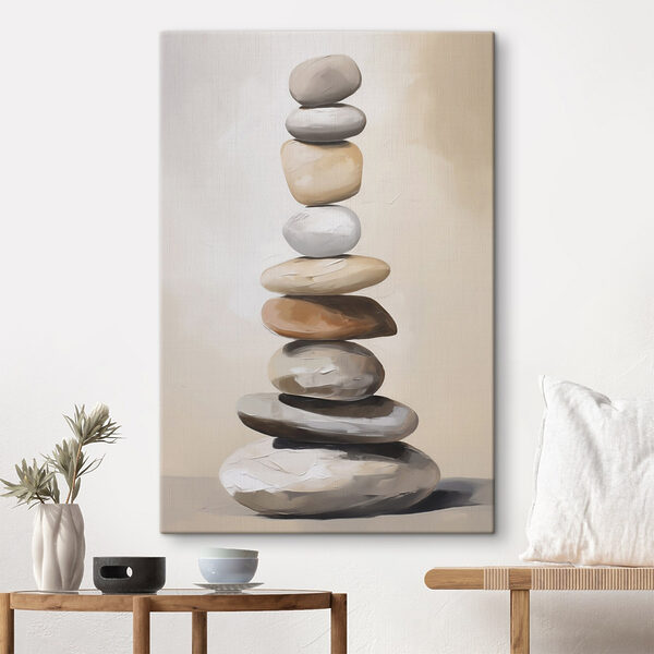 Painting of a stack of rocks
