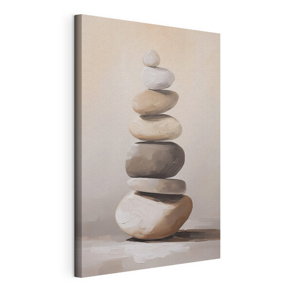 Stack of rocks on a table