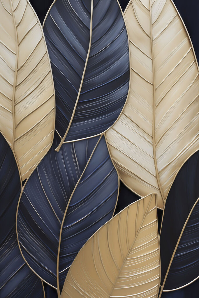 Elegant leaves in harmonious colors