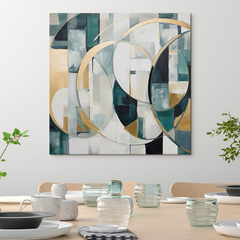 Painting of circles and squares