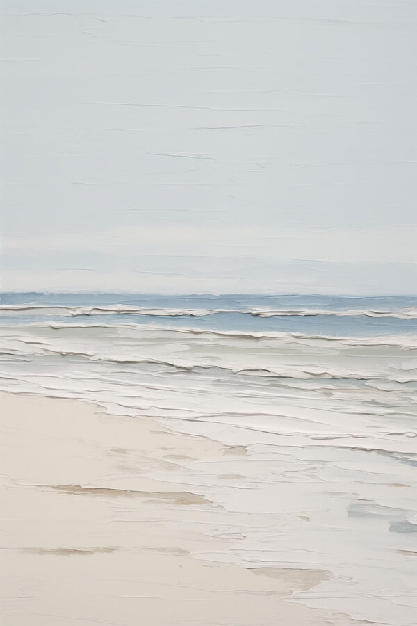 Beach with waves crashing on the sand