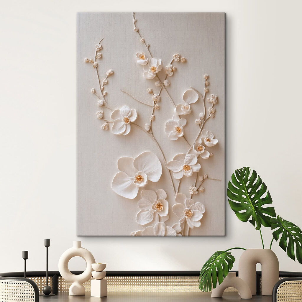 White flowers on a white surface