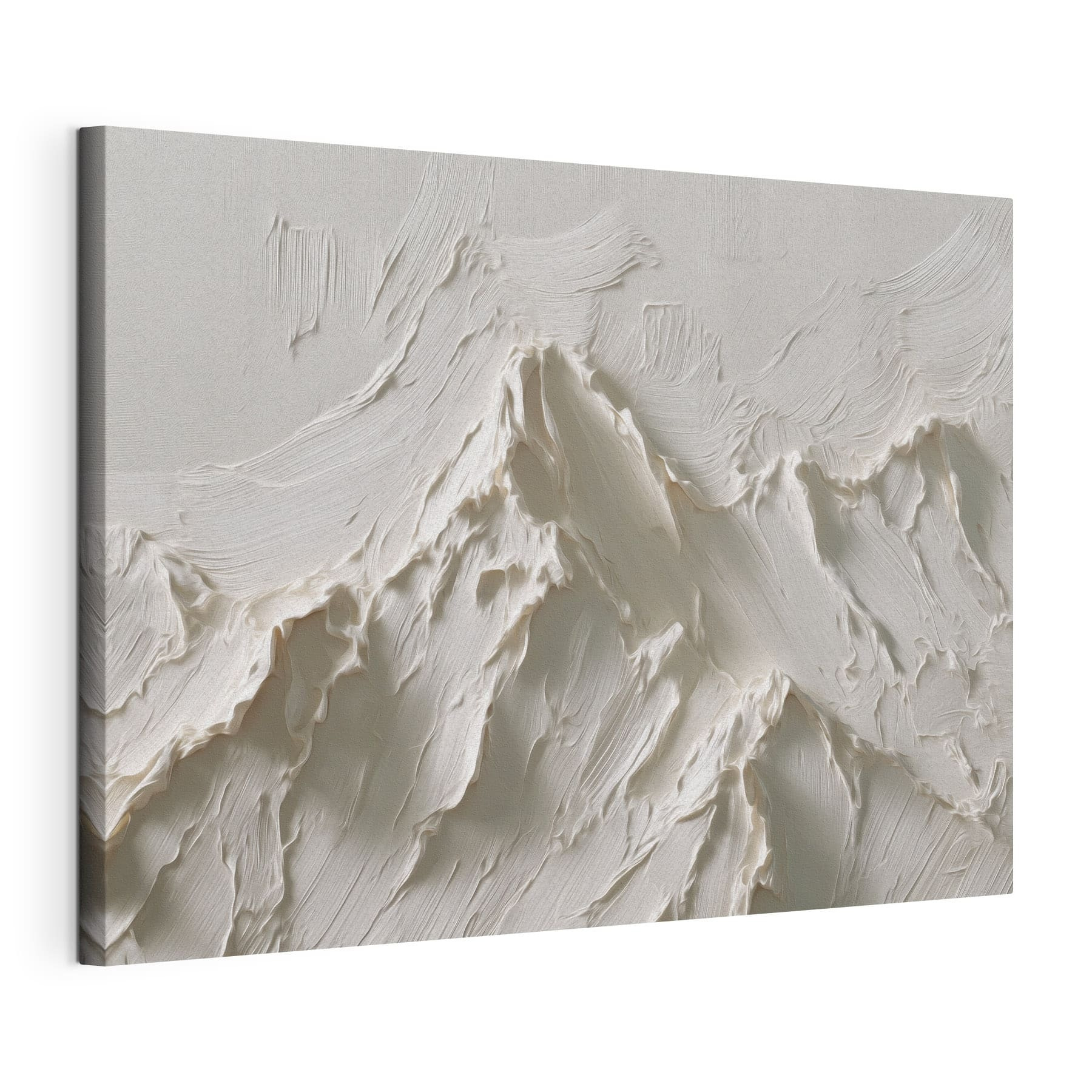 White wall with a mountain in the background