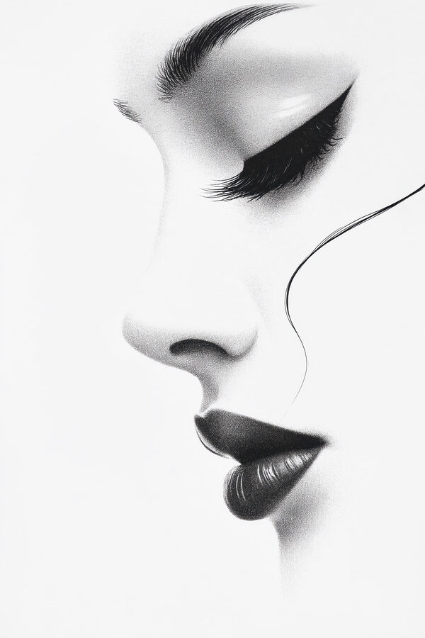 Elegant profile in monochrome shades