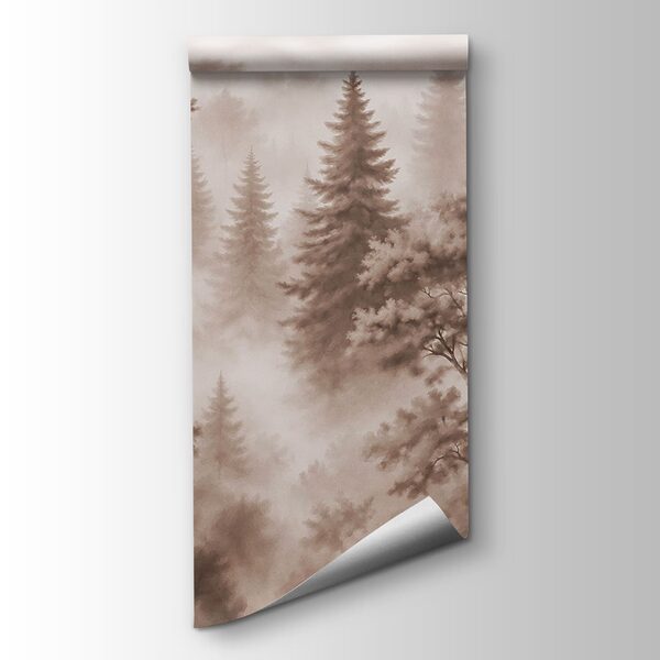 Foggy forest with trees Foggy forest with trees