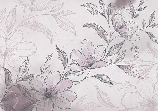 Drawing of flowers and leaves