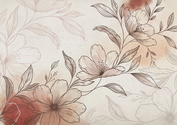 Drawing of flowers and leaves Drawing of flowers and leaves