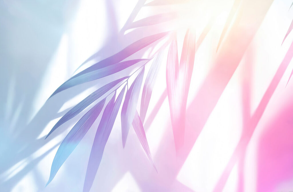 Delicate foliage with soft pastel hues