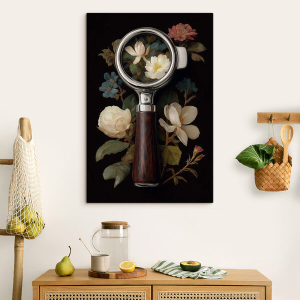 Magnifying glass with flowers Magnifying glass with flowers
