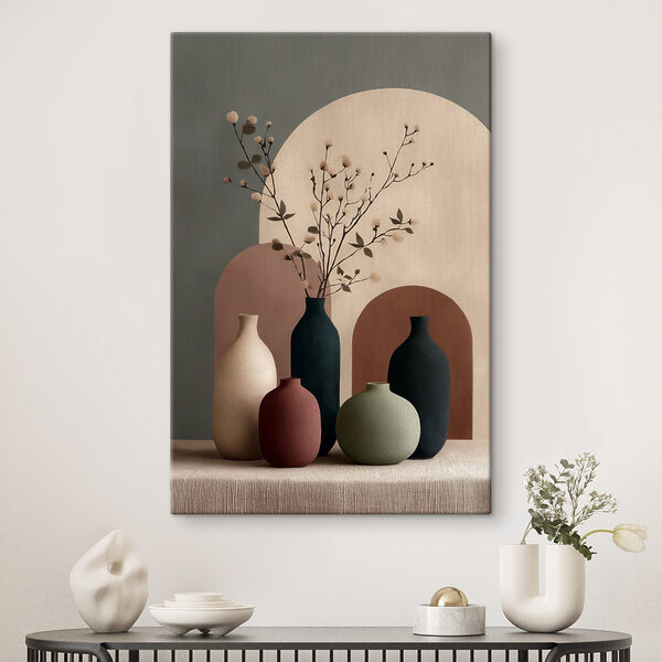 Group of vases with flowers in them Group of vases with flowers in them