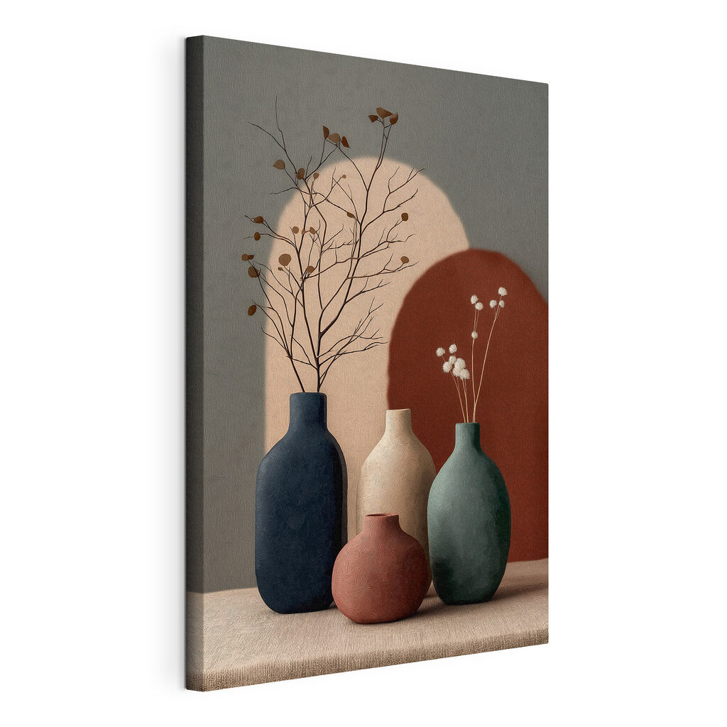 Group of vases with flowers in them Group of vases with flowers in them