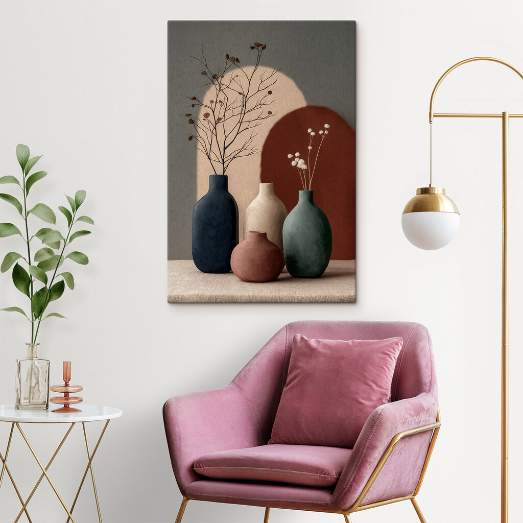 Group of vases with flowers in them Group of vases with flowers in them