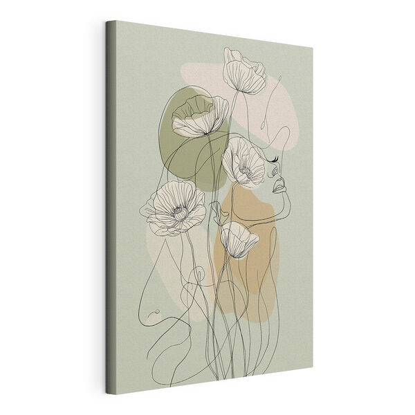 Drawing of a woman with flowers