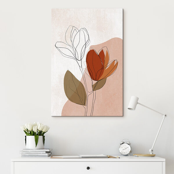 Drawing of flowers with leaves Drawing of flowers with leaves
