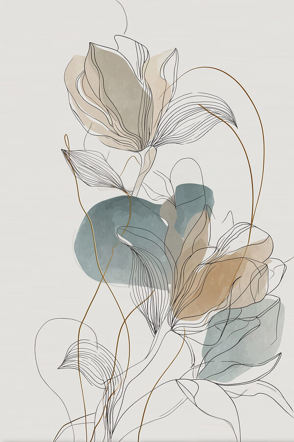 Ethereal floral line art design Ethereal floral line art design